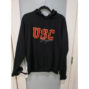 USC Trojans Hoodie XL Black Sweatshirt Rhinestone Logo Wideworld Sportswear VTG
